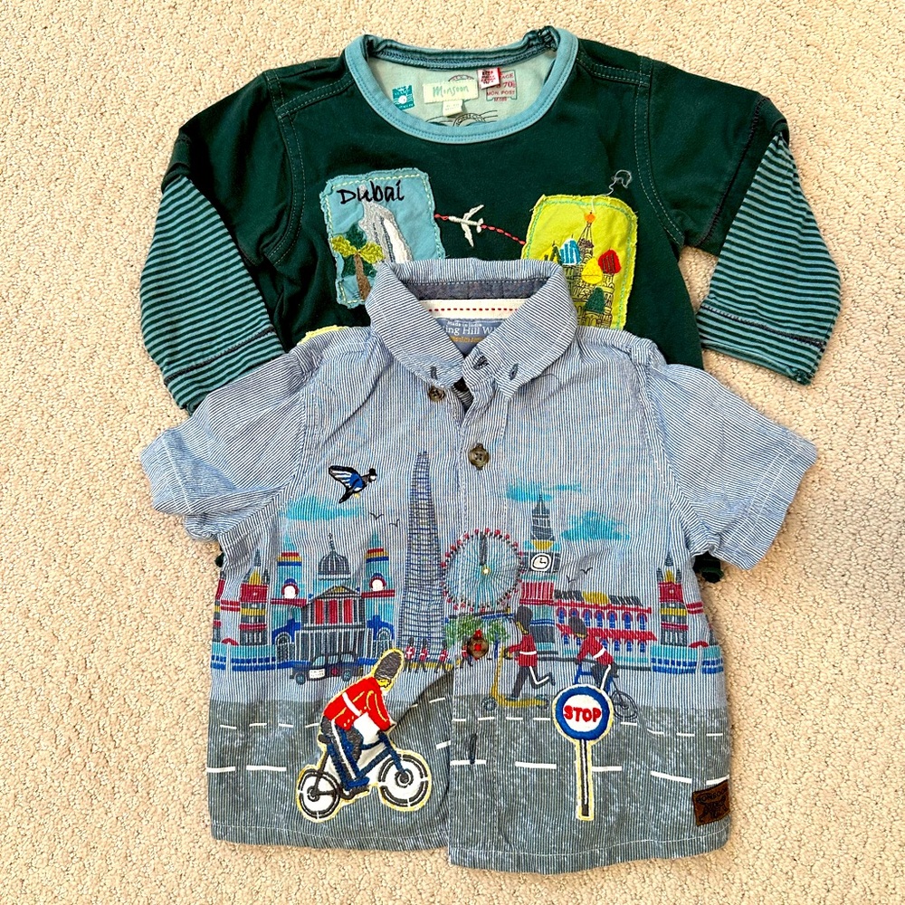 2 baby boys shirts from Monsoon. Great condition.